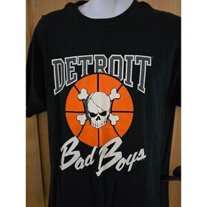 Detroit Bad Boys Graphic Tee XL Black NBA Basketball retro pistons
